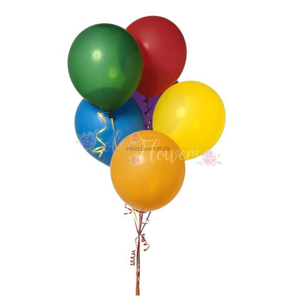 5 разноцветных воздушных шариков