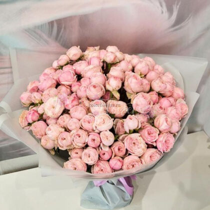 Букет из 35 розовых роз фото