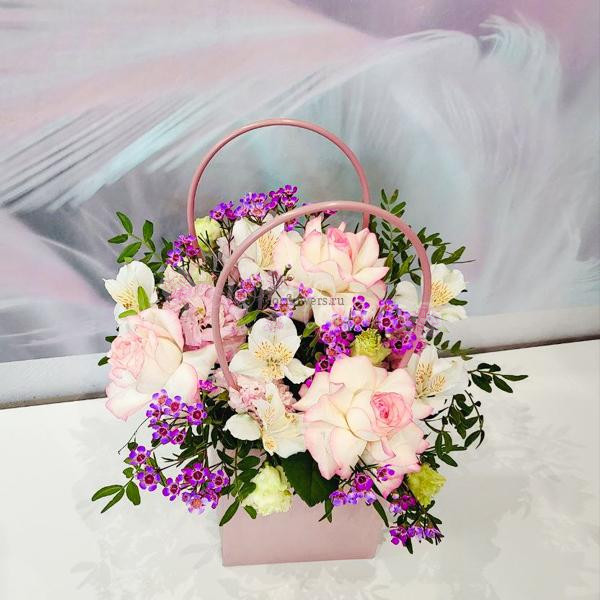 Корзина цветов "Альстромерия" фото