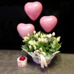 Корзина цветов на День Святого Валентина