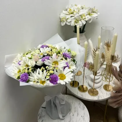 Букет цветов "Зефирка" фото